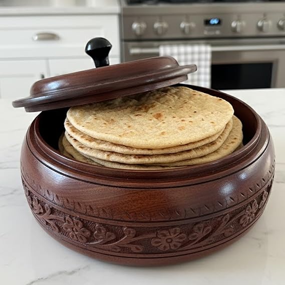Premium Carved Finish Rosewood Roti Box