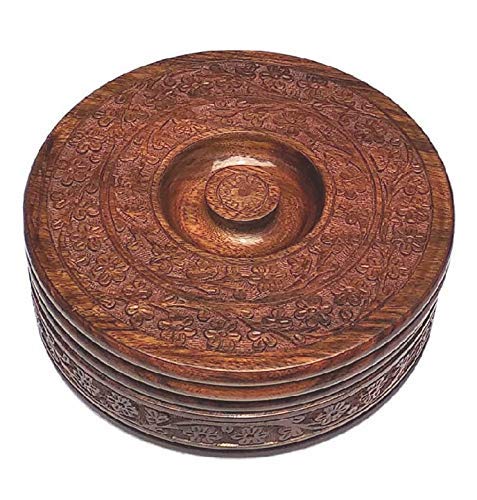 Wooden Round Chapati Container Roti Box