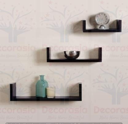 DECORASIA Beautiful U Shape Wooden Wall Shelf for Multi Purpose Utility MDF Wall Shelf