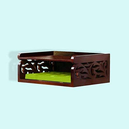 DECORASIA Wooden Beautiful WiFi Stand and Tv Set top Box Stand (Brown)