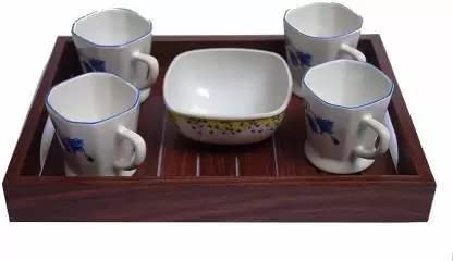 DECORASIA Wooden Tray Set