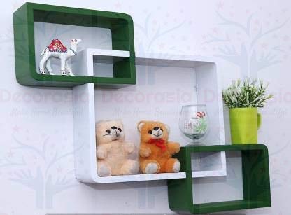 DECORASIA� Beautiful Interlocking Shape (Set of 3) Wooden Wall Shelf