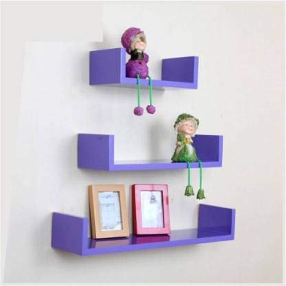 DECORASIA� Beautiful U Shape Wooden Wall Shelf for Multi Purpose Utility MDF Wall Shelf