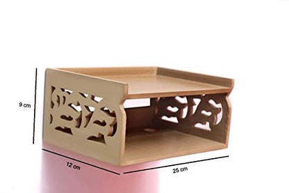 DECORASIA Wooden Beautiful WiFi Stand and Tv Set top Box Stand (Beige)