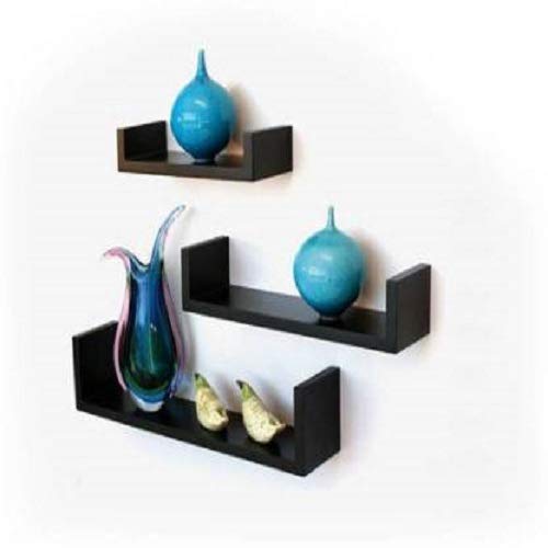 DECORASIA� Beautiful U Shape Wooden Wall Shelf for Multi Purpose Utility MDF Wall Shelf