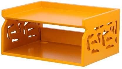 DECORASIA Wooden Beautiful WiFi Stand and Tv Set top Box Stand (Orange)