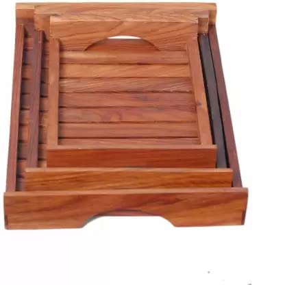 DECORASIA Wooden Tray Set