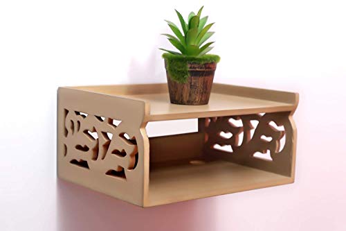 DECORASIA Wooden Beautiful WiFi Stand and Tv Set top Box Stand (Beige)