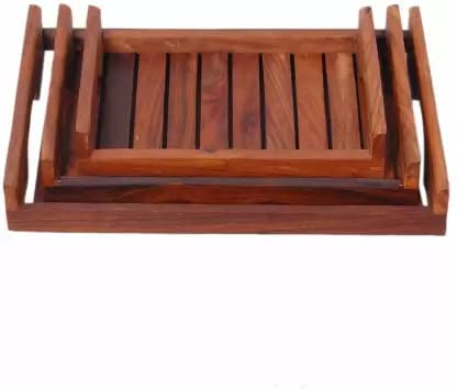 DECORASIA Wooden Tray Set