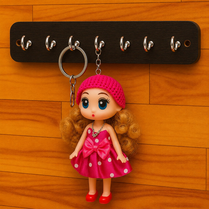 Cute Doll Key Holder – Decorative Wall Hook Organizer