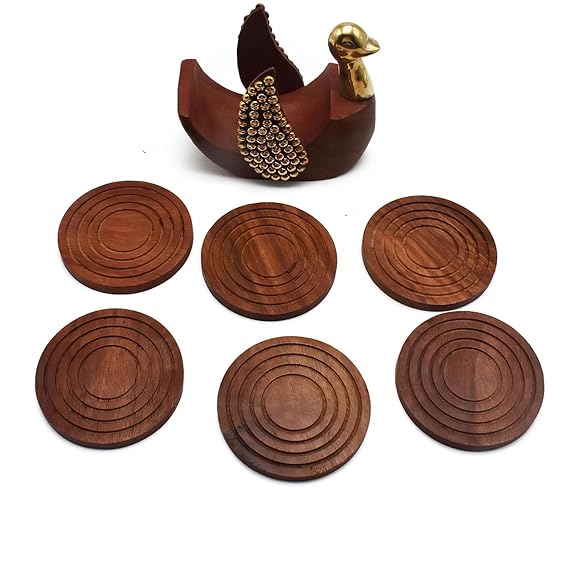 Wooden Brass Duck Coasters