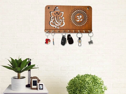 Decorasia Wooden Ganesh & Om Wall Key Holder