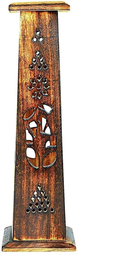 Handcrafted Wooden Carved Tower Incense Holder (Agarbatti Stand)