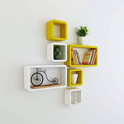 DECORASIA� Beautiful & Antique Cube & Rectangle Shape (Set of 6) Mounted Rack Shelves.