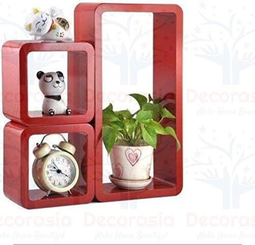 DECORASIA Beautiful Cube Shape Wall Shelves (Set of 3)
