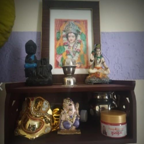 Decorasia Beautiful Traditional Small Wooden Temple for Home, Office & Multipurpose Use | Compact Pooja Mandir for Daily Worship & D�cor