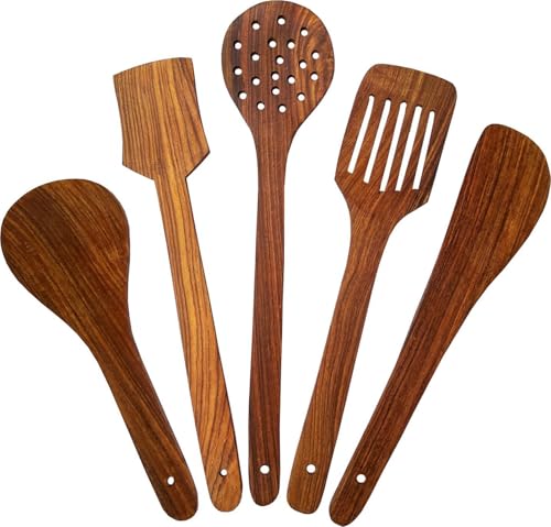 Decorasia Wooden Spatula for Cooking | Natural Wood Turner for Kitchen | Heat-Resistant & Non-Stick Cookware Safe