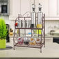 DECORASIA Foldable Wrought and Cast Iron Spice Shelf Rack Containers Utensil Kitchen Rack (Iron)