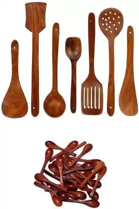 Decorasia Wooden Cooking Spoon for Kitchen | Eco-Friendly & Heat-Resistant Cooking Utensil | Safe for Non-Stick Cookware