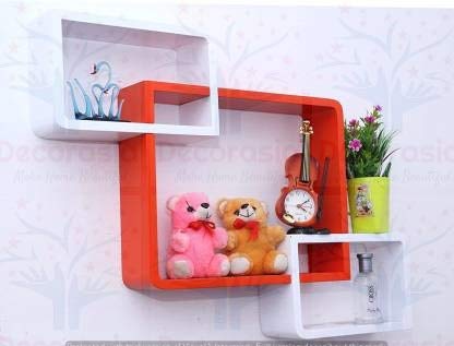 DECORASIA� Beautiful Interlocking Shape (Set of 3) Wooden Wall Shelf