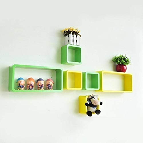 DECORASIA� Beautiful & Antique Cube & Rectangle Shape (Set of 6) Mounted Rack Shelves.