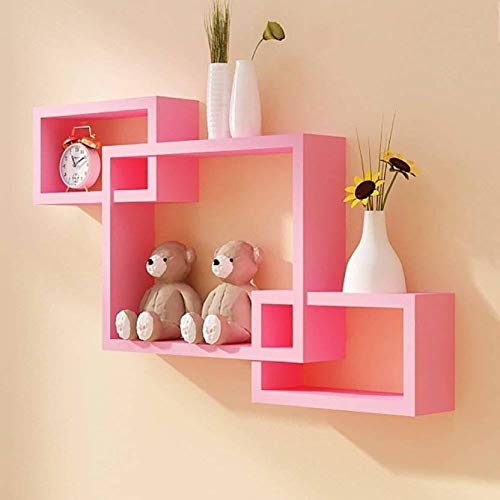 DECORASIA� Beautiful Interlocking Shape (Set of 3) Wooden Wall Shelf