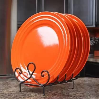 DECORASIA™ Iron Plate Stand Rack | Decorative Dish Holder for Kitchen & Dining