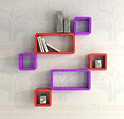 DECORASIA� Beautiful & Antique Cube & Rectangle Shape (Set of 6) Mounted Rack Shelves.