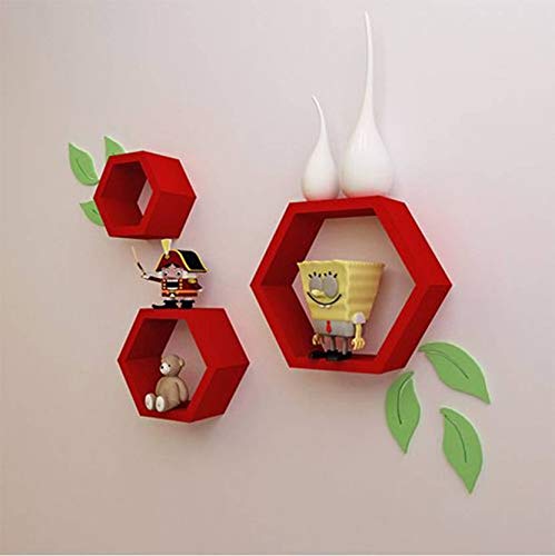 DECORASIA� Beautiful Wooden Hexagon Shape Designer Storage Shelves MDF (Set of 3) (Medium Density Fiber) Wall Shelf