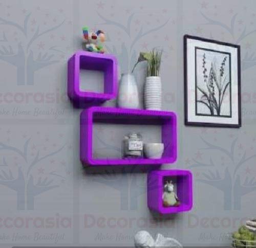 DECORASIA Beautiful Cube Shape Wall Shelves (Set of 3)