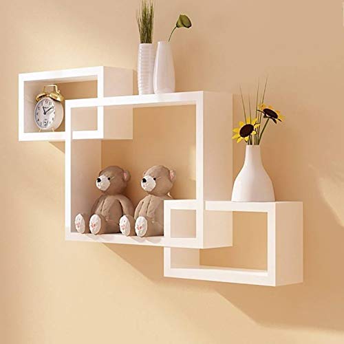 DECORASIA� Beautiful Interlocking Shape (Set of 3) Wooden Wall Shelf