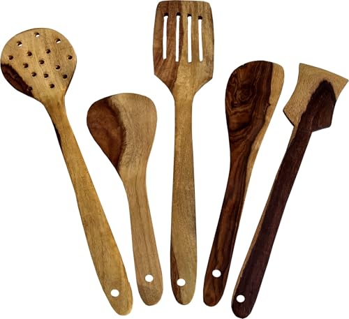 Decorasia Wooden Spatula for Cooking | Heat-Resistant Natural Wood Turner | Safe for Non-Stick Cookware