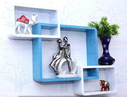 DECORASIA� Beautiful Interlocking Shape (Set of 3) Wooden Wall Shelf