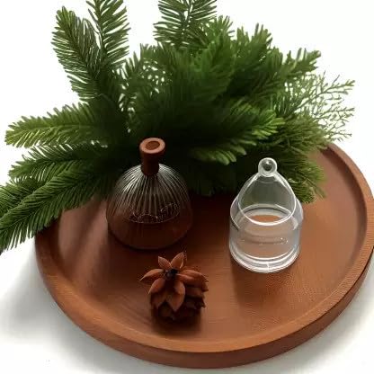 Decorasia HANDICRAFTS Round Wooden Serving Tray Tray for Dining Table, Home D�cor & Kitchen Use | Rustic Brown Serving Platter � Pack of 1