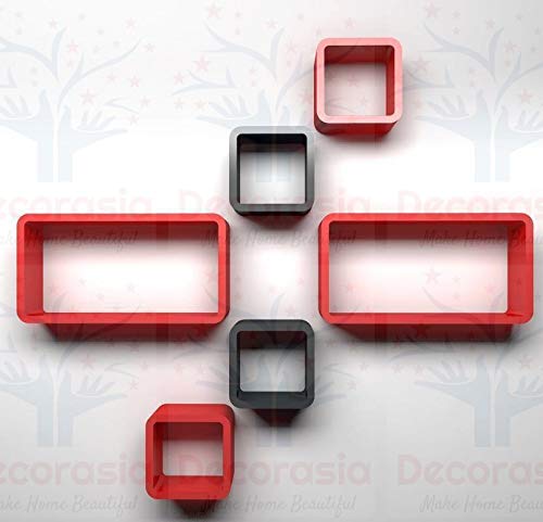 DECORASIA Beautiful & Antique Cube & Rectangle Shape (Set of 6) Mounted Rack Shelves.