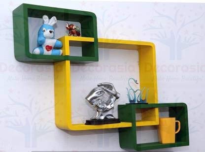 DECORASIA� Beautiful Interlocking Shape (Set of 3) Wooden Wall Shelf