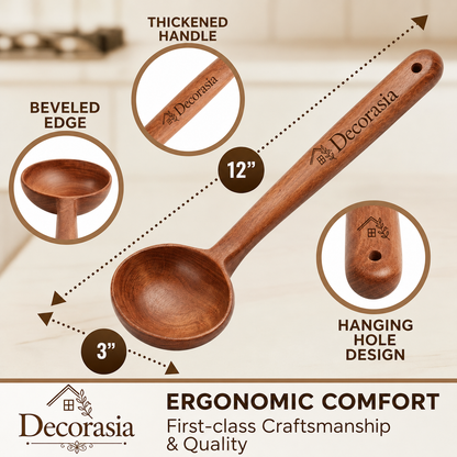 Decorasia Handcrafted Wooden Ladle (Serving Spoon)