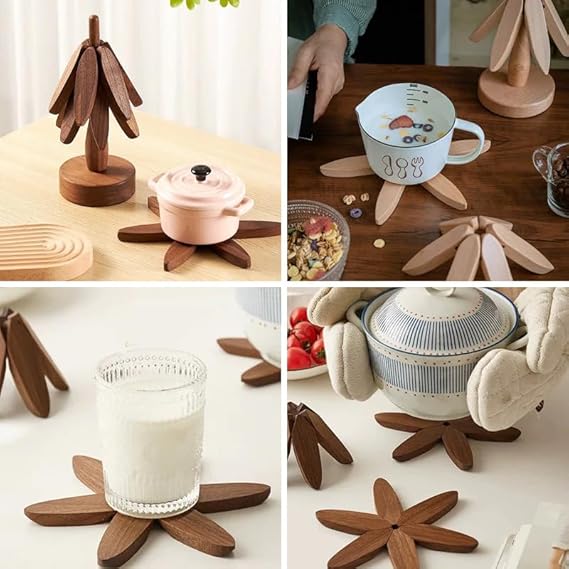 Wooden Tree Coster for Dishes Stand