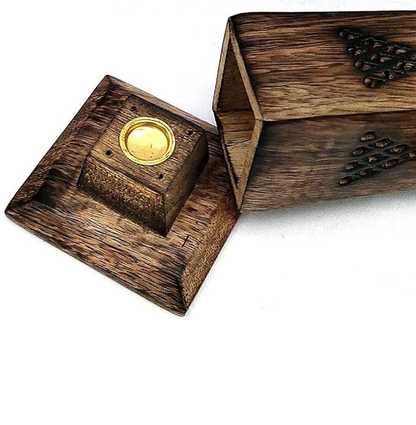 Handcrafted Wooden Carved Tower Incense Holder (Agarbatti Stand)