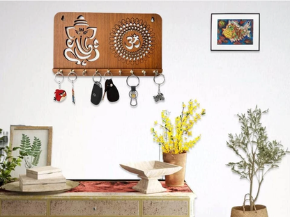 Decorasia Wooden Ganesh & Om Wall Key Holder
