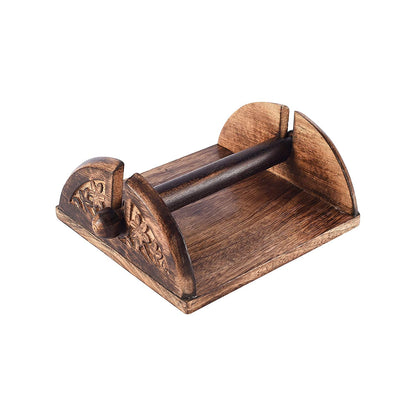 Handcrafted Mango Wood Antique Brown Napkin Holder