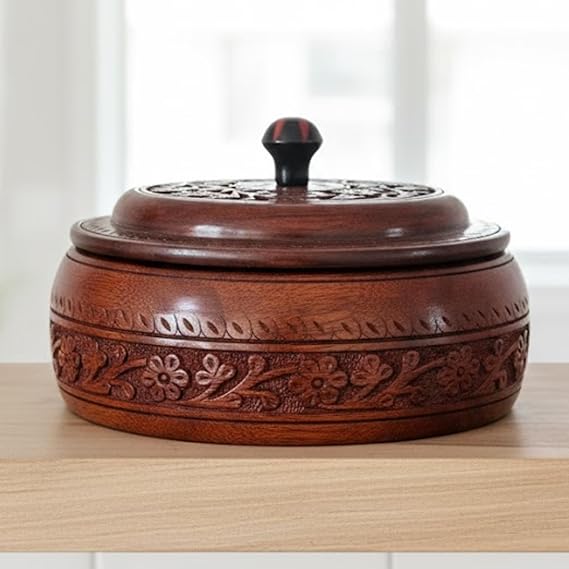 Premium Carved Finish Rosewood Roti Box