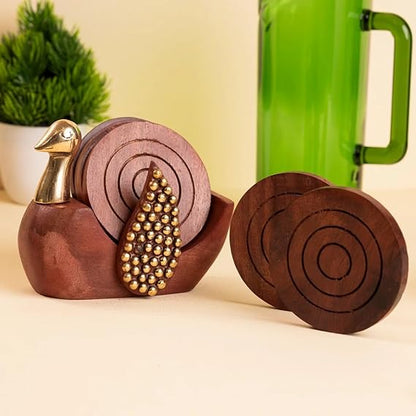 Wooden Brass Duck Coasters