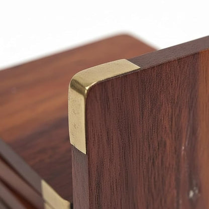 Wooden Drink & Glass Coasters Set of 6