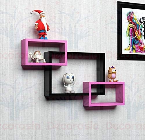 DECORASIA� Beautiful Interlocking Shape (Set of 3) Wooden Wall Shelf