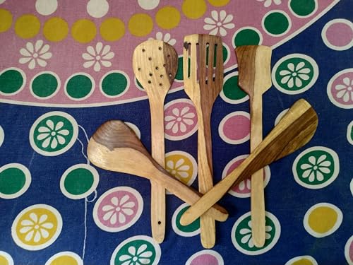 Decorasia Wooden Spatula for Cooking | Natural Wood Turner for Kitchen | Heat-Resistant & Non-Stick Cookware Safe