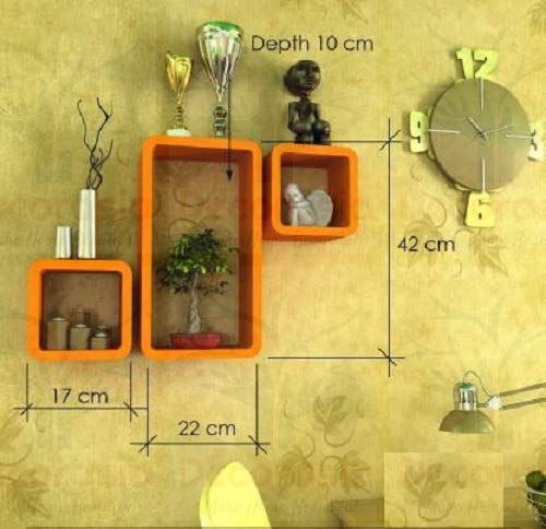 DECORASIA Beautiful Cube Shape Wall Shelves (Set of 3)