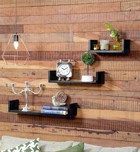 DECORASIA� Beautiful U Shape Wooden Wall Shelf for Multi Purpose Utility MDF Wall Shelf