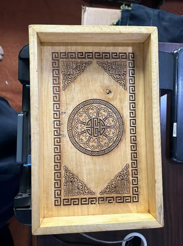 Decorasia Handmade Antique Look Wooden Serving Tray � Rectangular Yellow & Brown Tray for Snacks, Tea & Home D�cor | Rustic Wooden Tray � Pack of 1