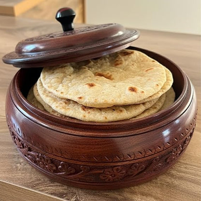 Premium Carved Finish Rosewood Roti Box
